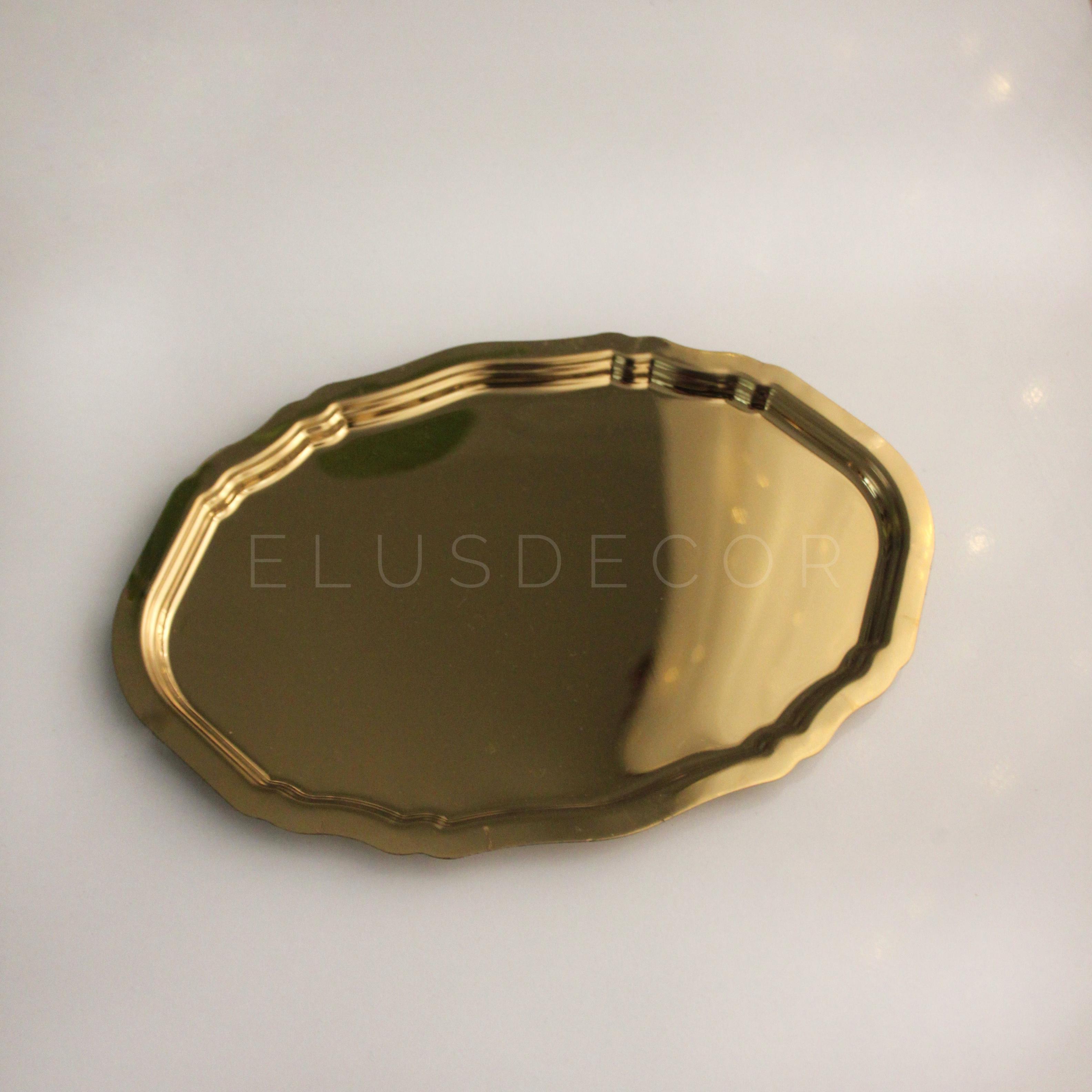 Oval Küçük Gold Tepsi