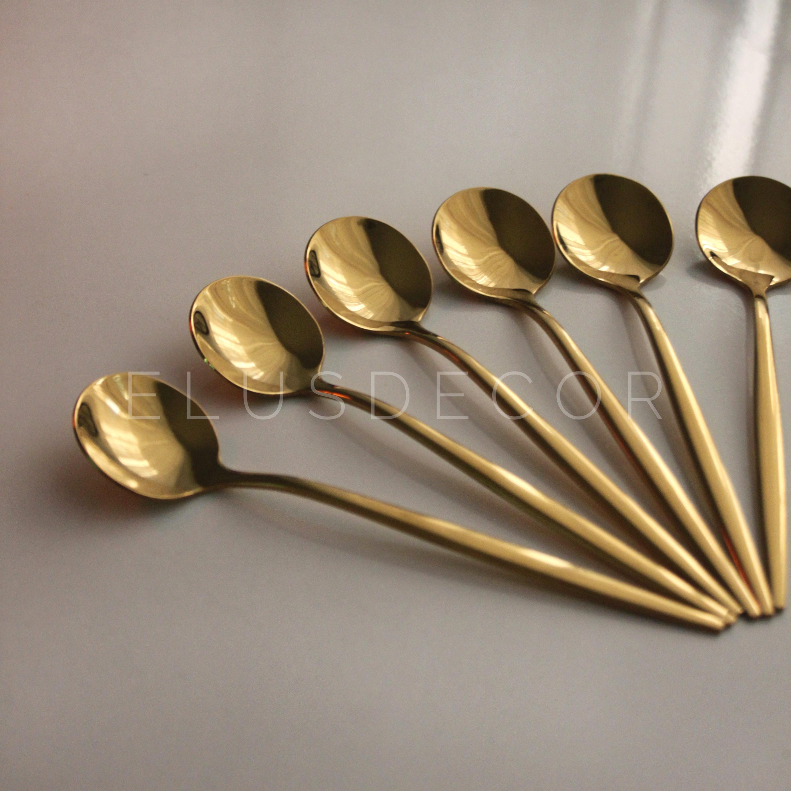 6Lı Mini Gold Tatlı Kaşığı