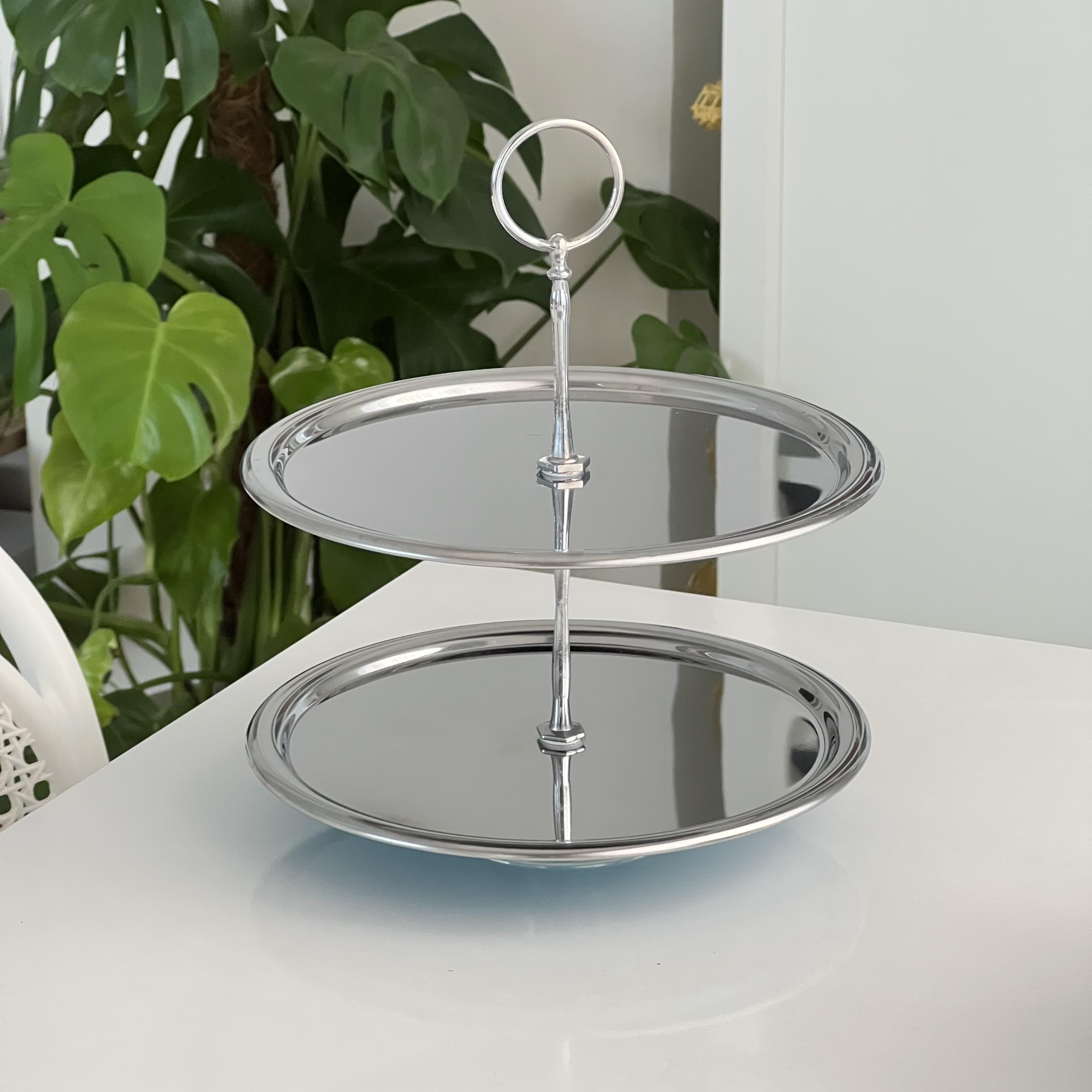 2 Katlı Gümüş Büyük Sunumluk