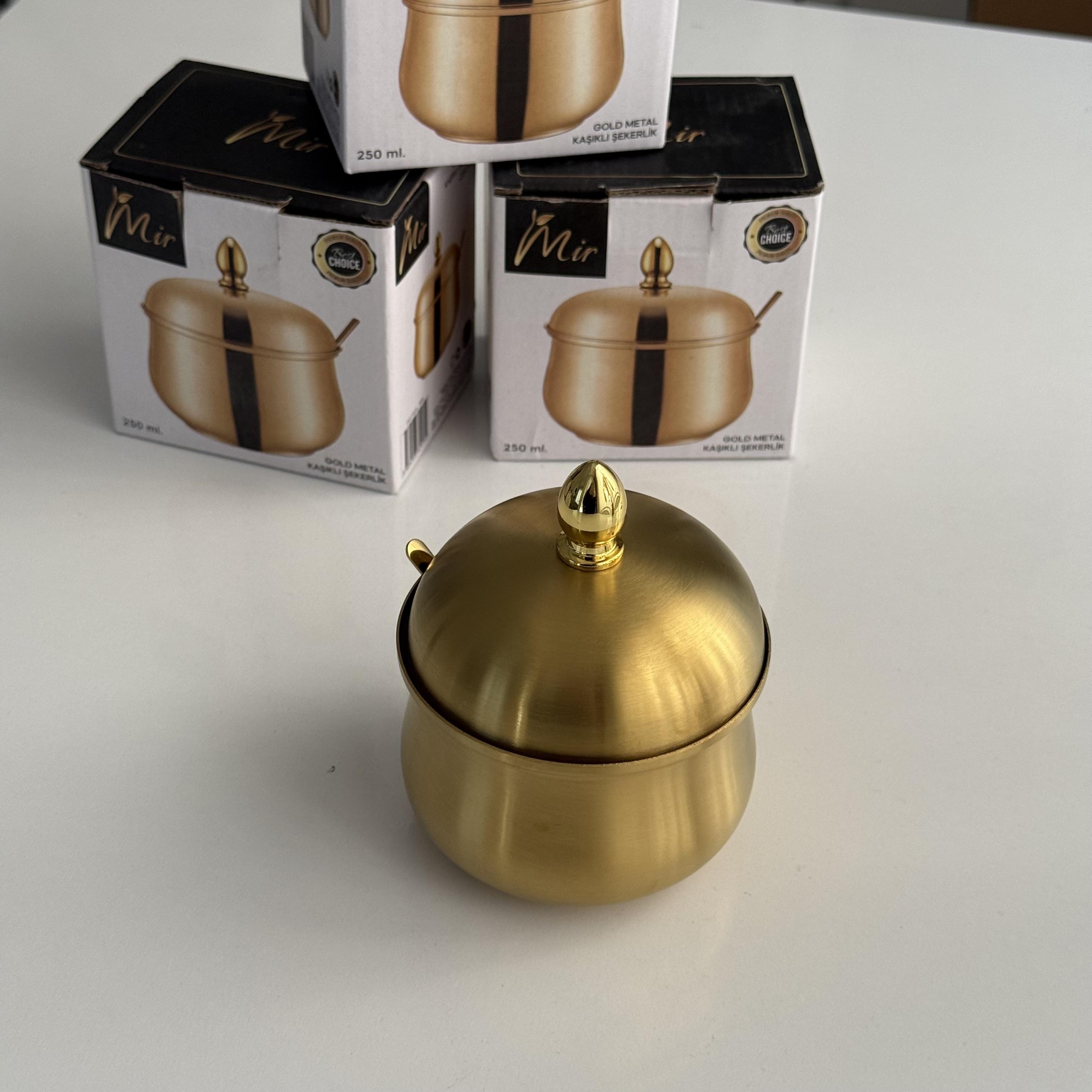 Gold Metal Kaşıklı Şekerlik